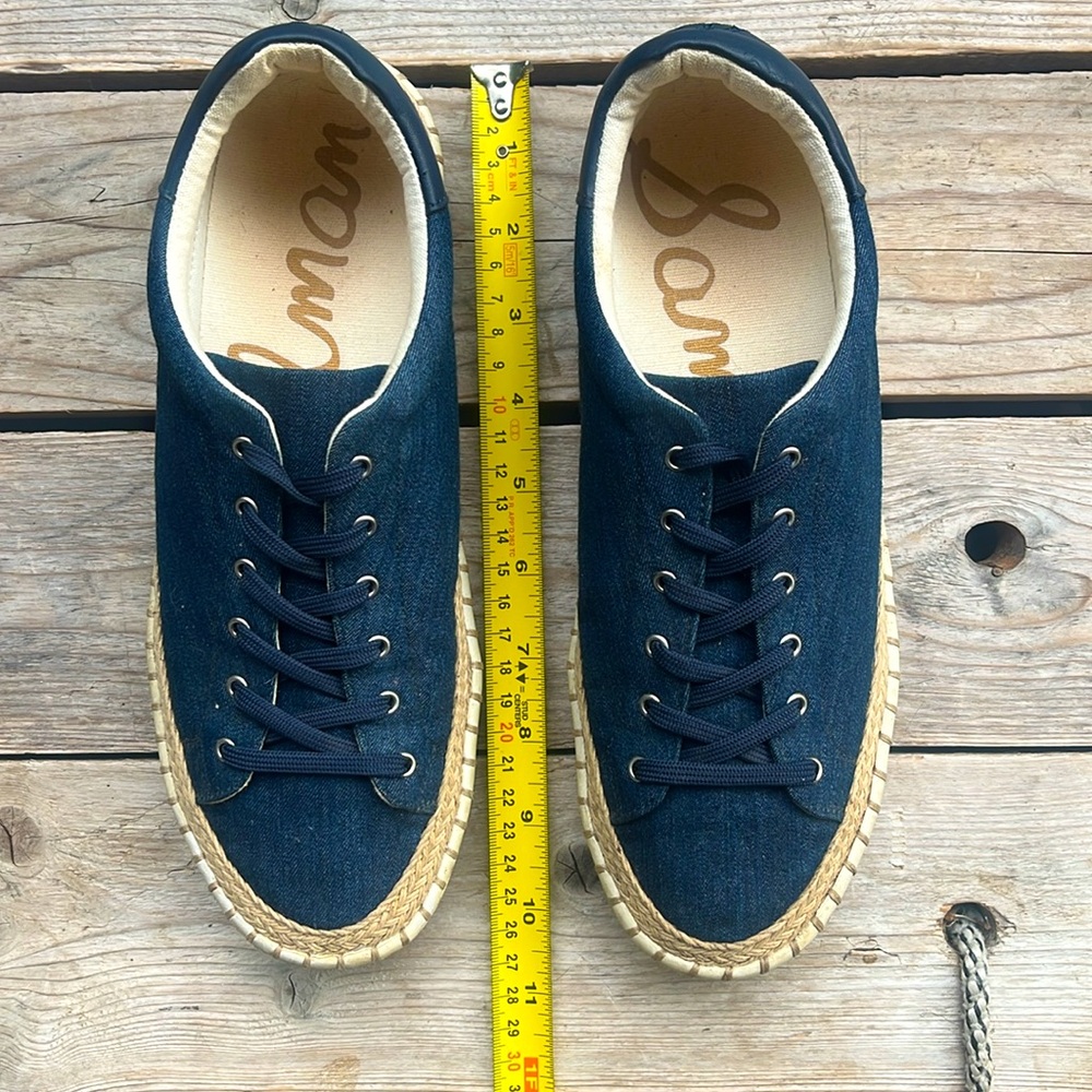 Sam Edelman Kavi Platform Espadrille Sneakers Denim Blue 8.5 Rope Sole - Picture 16 of 16